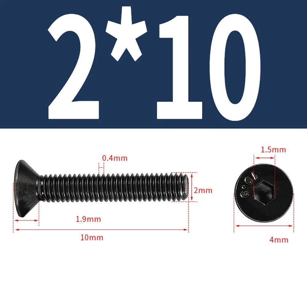 M2-M6 Countersunk Socket Head Cap Screws – Grade 10.9 Alloy Steel