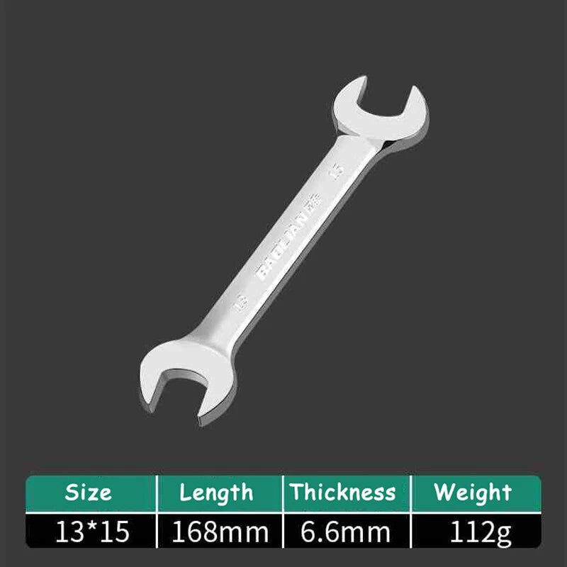 Thin Double Open End Spanner Repair Wrench Chrome Vanadium Steel Metric 6mm-36mm