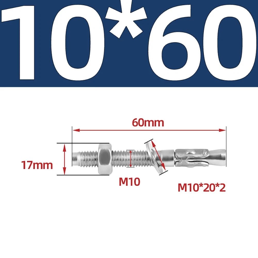 316 Stainless Steel Through Bolts – Wall Expansion Anchor Bolts M6–M16 - HomeDIYer