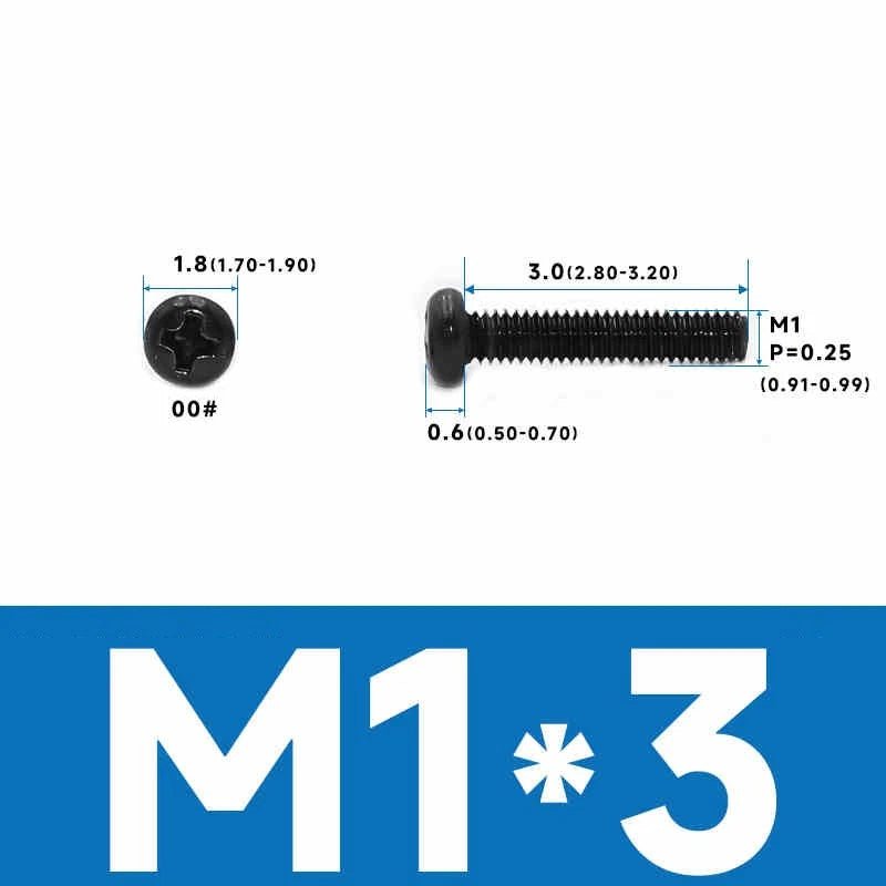 Phillips Pan Head Machine Screws – Carbon Steel M1 to M4, Multiple Lengths & Finishes - HomeDIYer