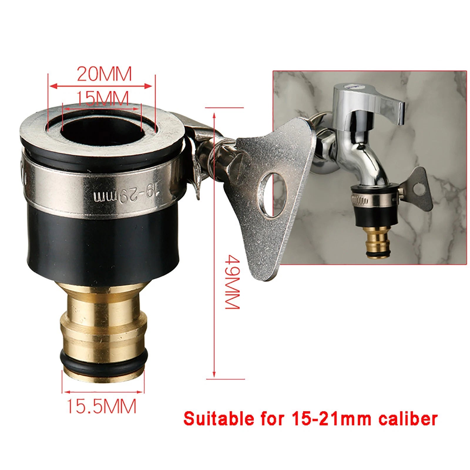 Garden Kitchen Water Faucet Adapter Tap Connector Universal Hose Pipe Fitting