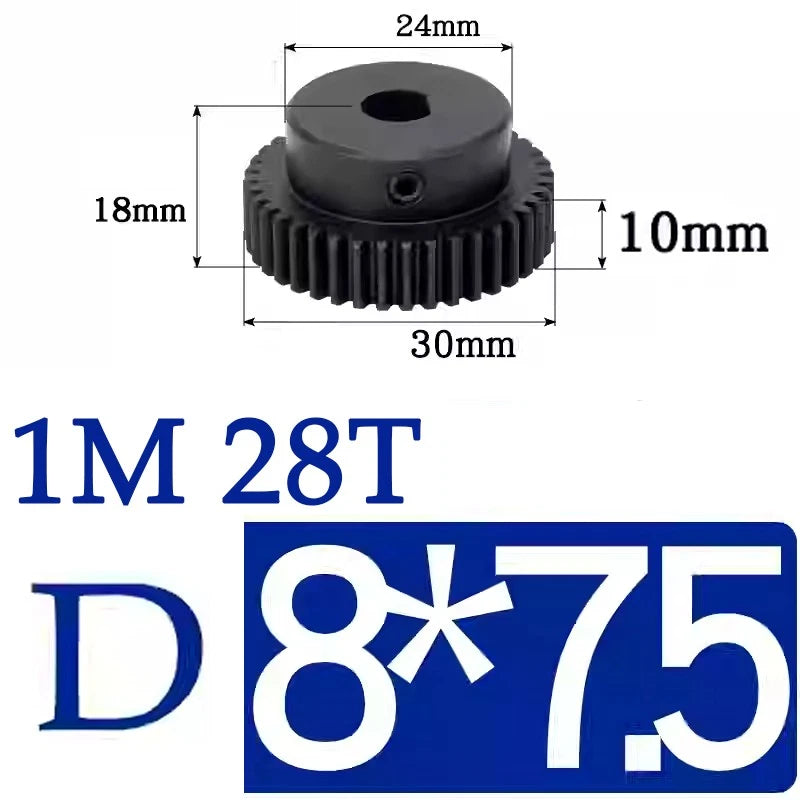 Spur Gears 1 Mod Transmission Gear With Step 45# Steel Pinion Motor Gear 10T~29T