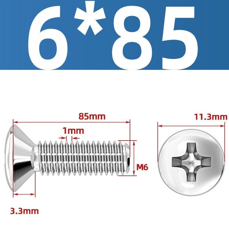 Phillips Oval Head Machine Screws Stainless Steel — M1.6 to M10, All Sizes - HomeDIYer