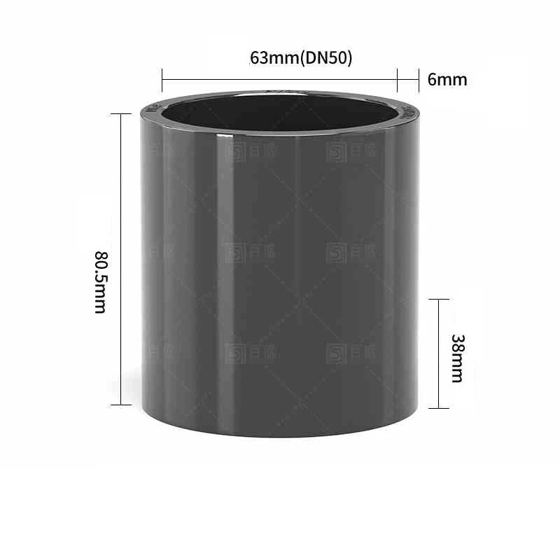 PVC Straight Pipe Coupling Socket Fitting 20–110mm Grey