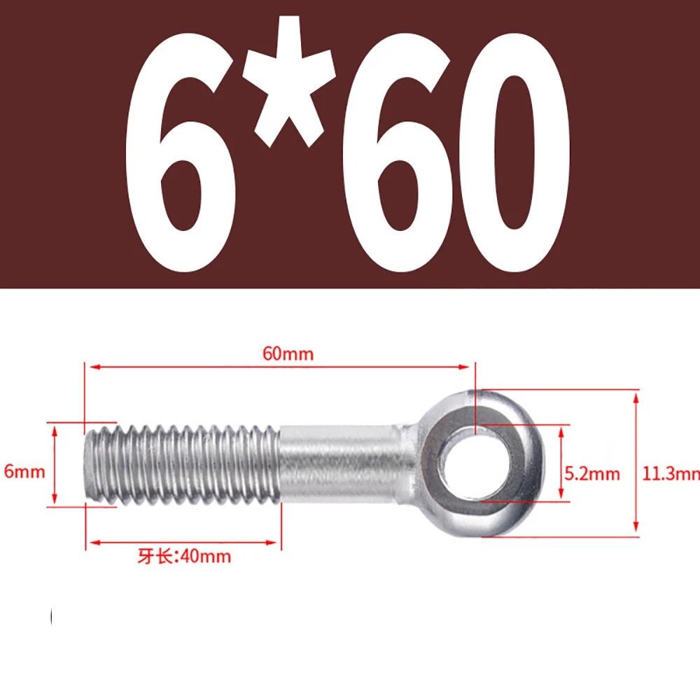 M5 - M24 A2 304 Stainless Steel Partially Threaded Forged Eye Bolts with Rings for Wire Rope & Hanging - HomeDIYer