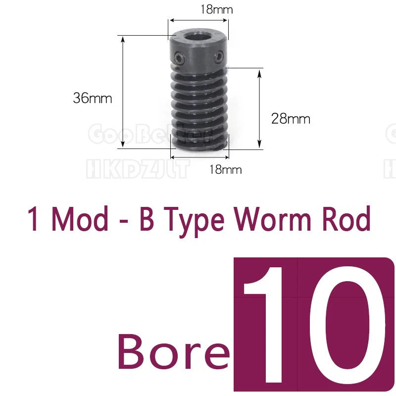 1 Module 45 Steel Worm Shaft & Brass Worm Gear Wheel 25 Tooth Transmission Gear