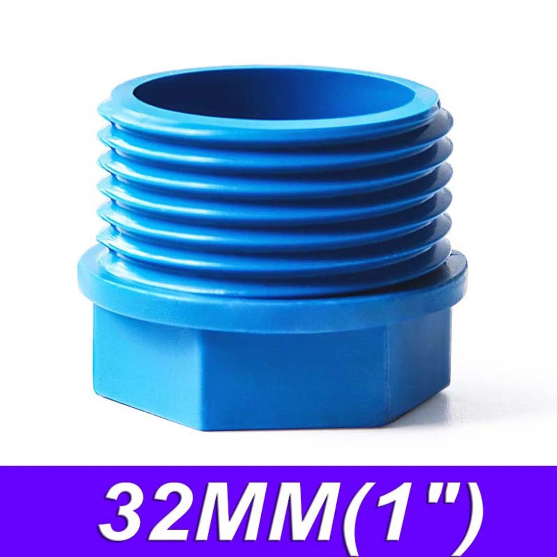 PVC Threaded Plug Male 1 2" 3 8" 1" BSP Pipe Fittings Pond Aquarium Threaded End