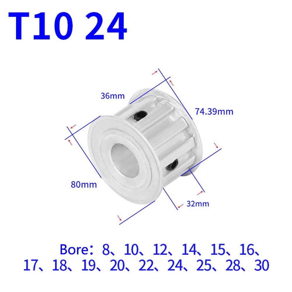 T10 12-40T Timing Belt Pulley CNC Drive Pitch 10mm AF-type With Keyway Wide 32mm