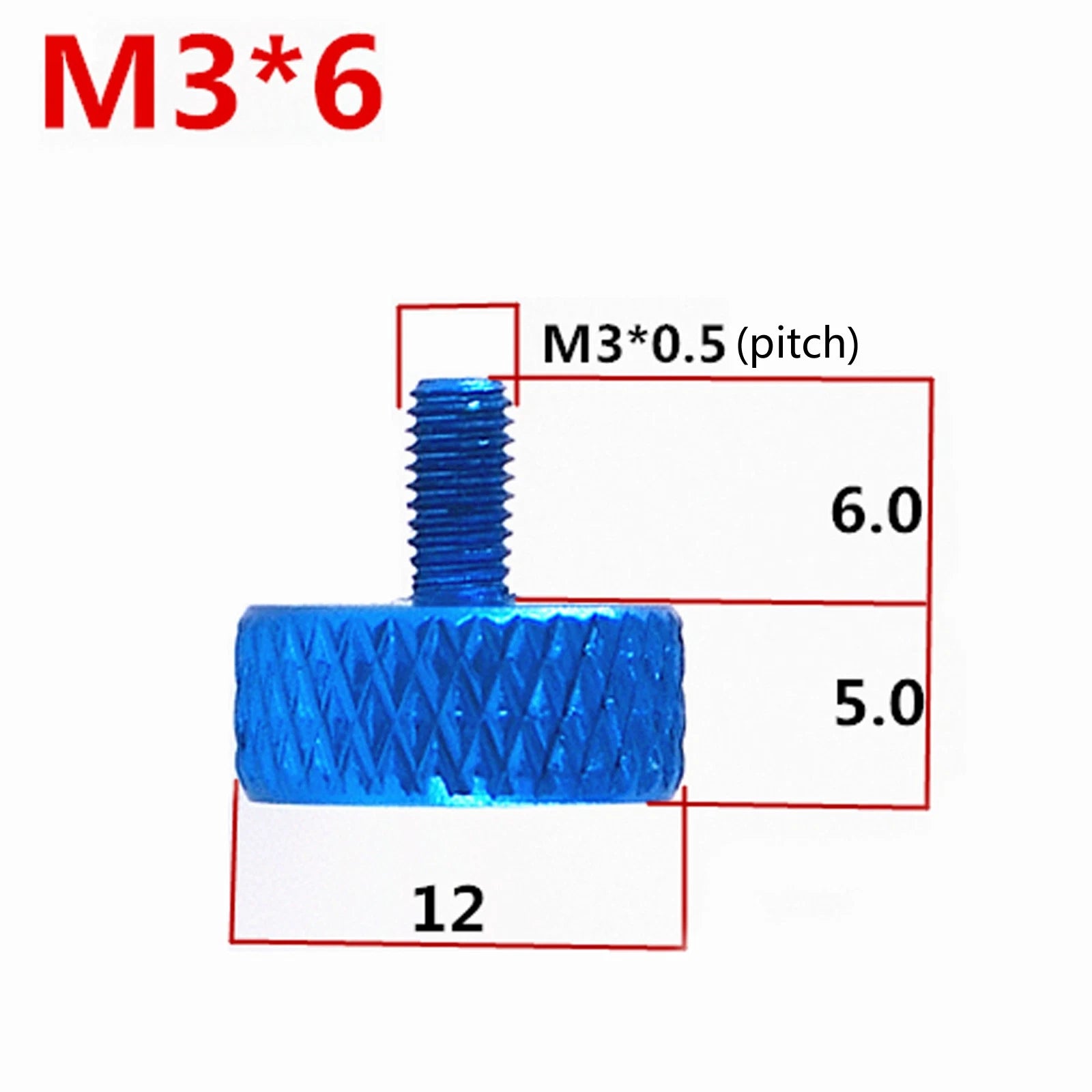 M3 / M3.5 Knurled Thumb Screws – Anodized Aluminum Alloy Round Knob Bolts