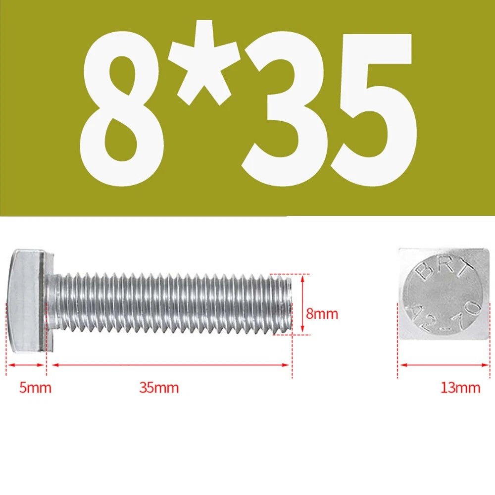 M8 M10 M12 Square Head Bolts Full Threaded 304 Stainless Steel 12–100mm - HomeDIYer