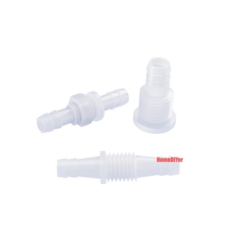 Plastic Barbed Hose Reducer Connector — Straight Thread Joiner for Air & Water Tube