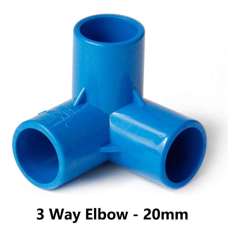 PVC 3 4 5 6-Way Elbow Connector Coupling Pipe Fittings Dia 20 25 32 40 50mm Blue