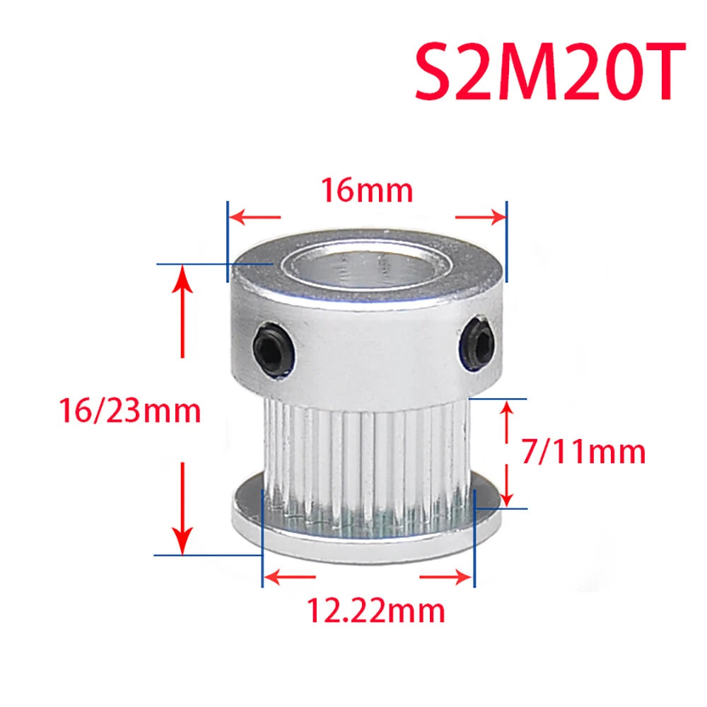 S2M Timing Belt Pulley With Step 16T-60T Bore 4-15mm For 6/10mm Wide Timing Belt
