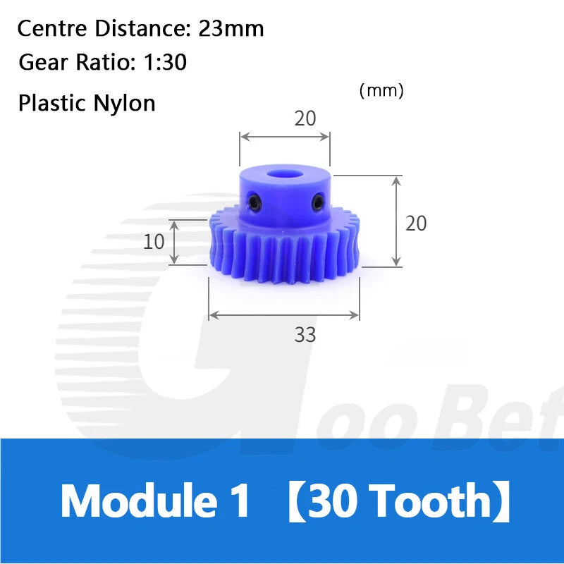Module 1 Steel Worm Shaft Plastic Worm Gear Wheel 15 - 80 Tooth Nylon Precision