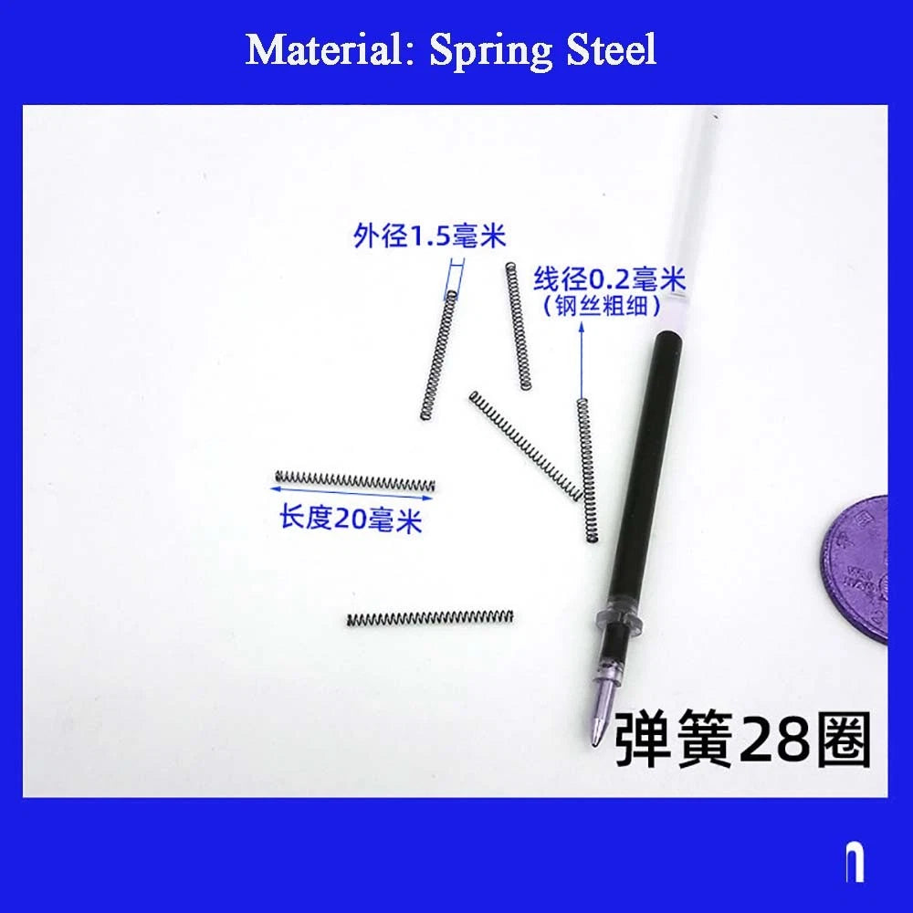 Spring Steel Small Compression Spring 0.2/0.3/0.4mm Wire Diameter 3-50mm Length