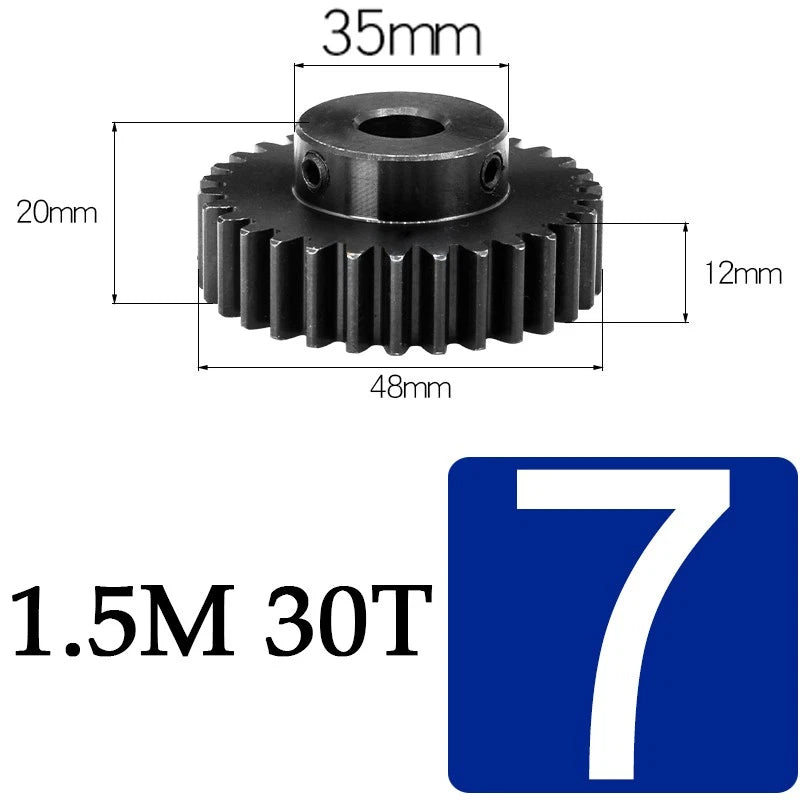 Spur Gears 1.5 Mod Transmission Gear With Step 45#Steel Pinion Motor Gear 30/80T