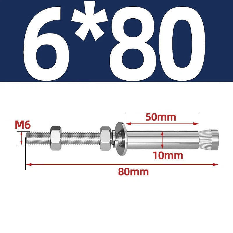 M6-M20 Stainless Steel Concrete Expansion Anchor Bolts – Extra Long