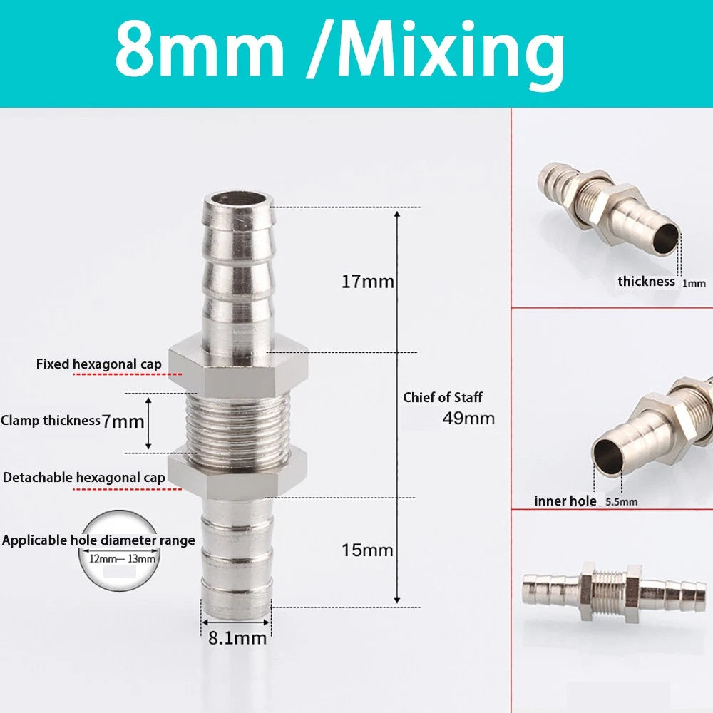 Copper Straight Hose Connector Double-Sided Female Thread