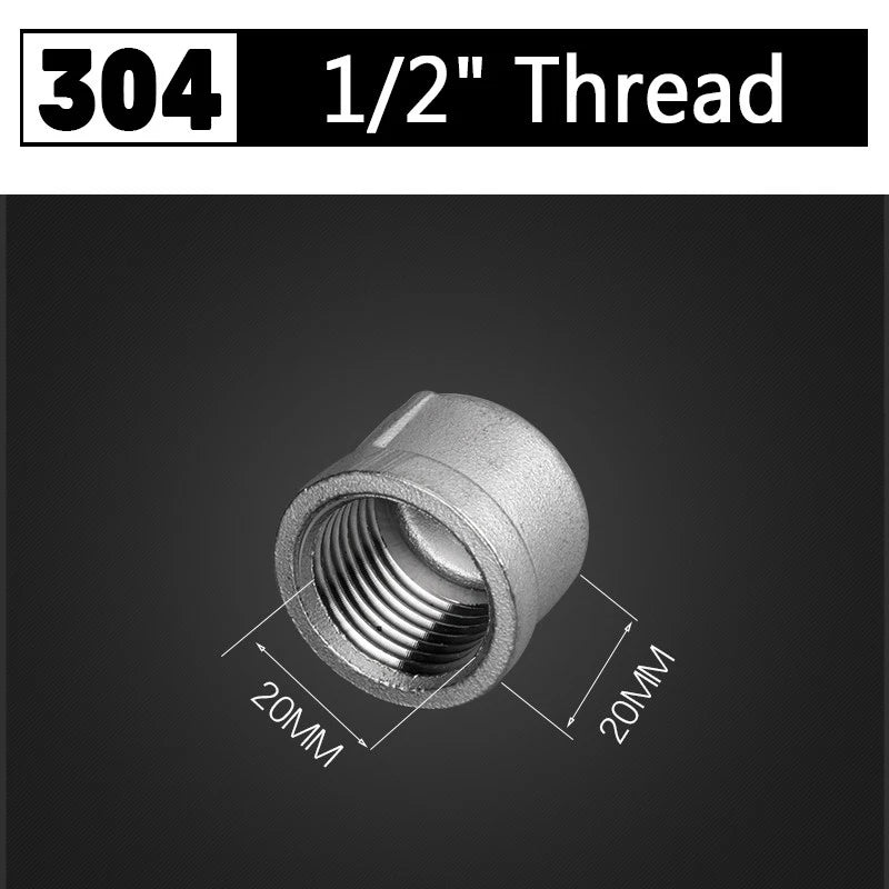 304 Stainless Steel Threaded Pipe Fittings — 1/2" NPT Nipples, Elbows, Tee & Caps