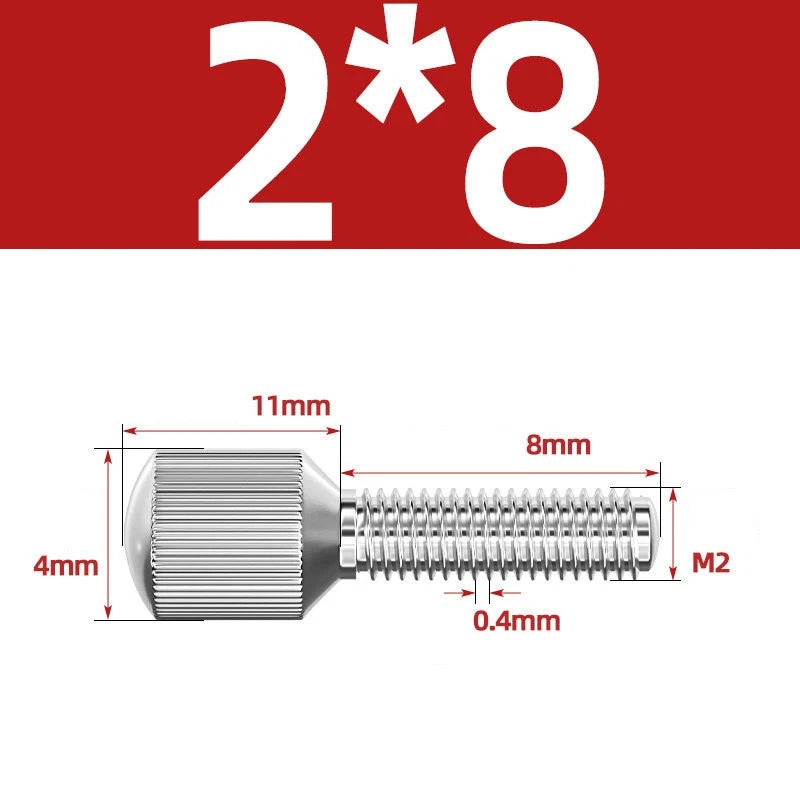 Knurled Thumb Screws – 304 Stainless Steel Small Head Thumbscrew Bolts M2–M8