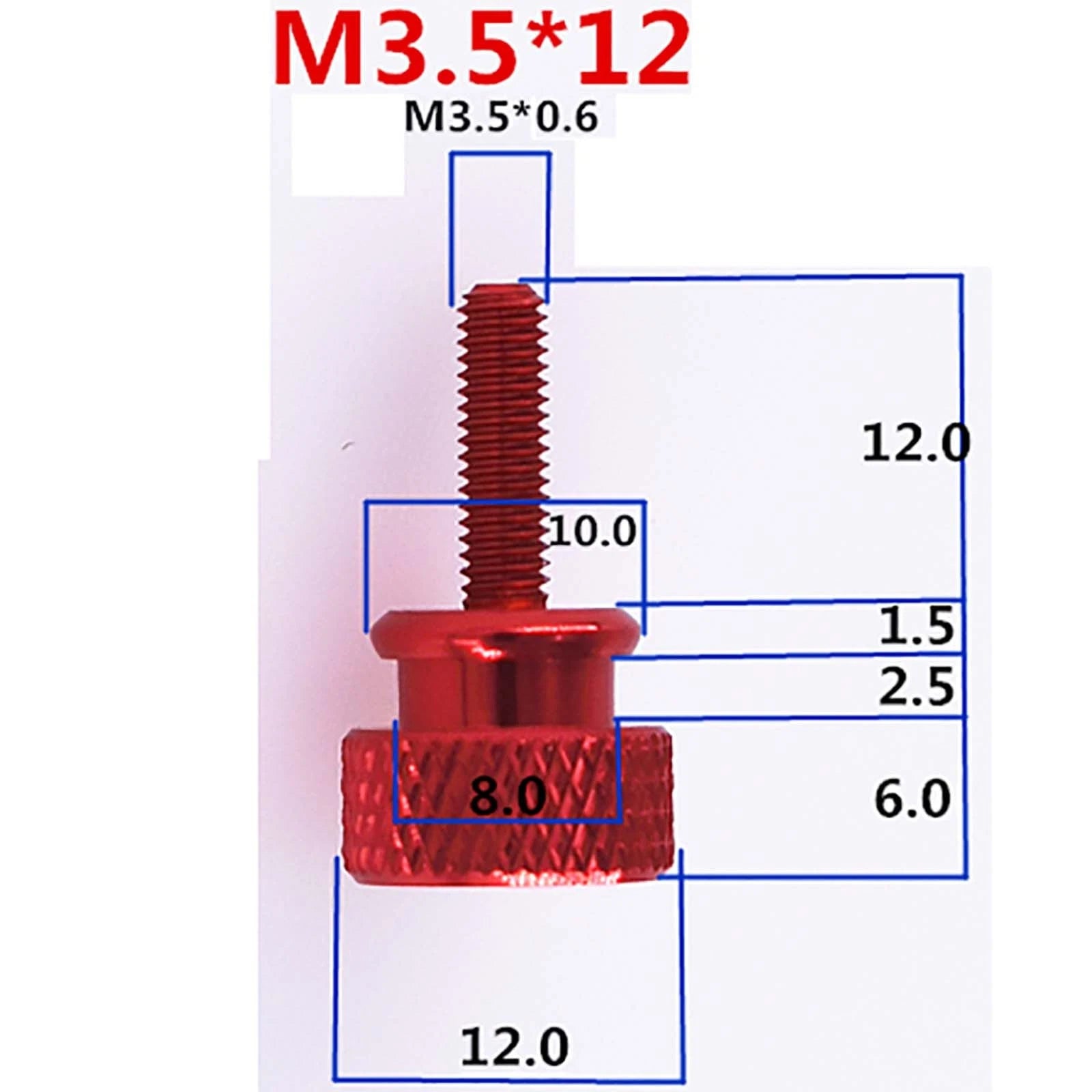 Thumb Knurled Screws – M3 & M3.5 Anodized Aluminum, 10 Colors
