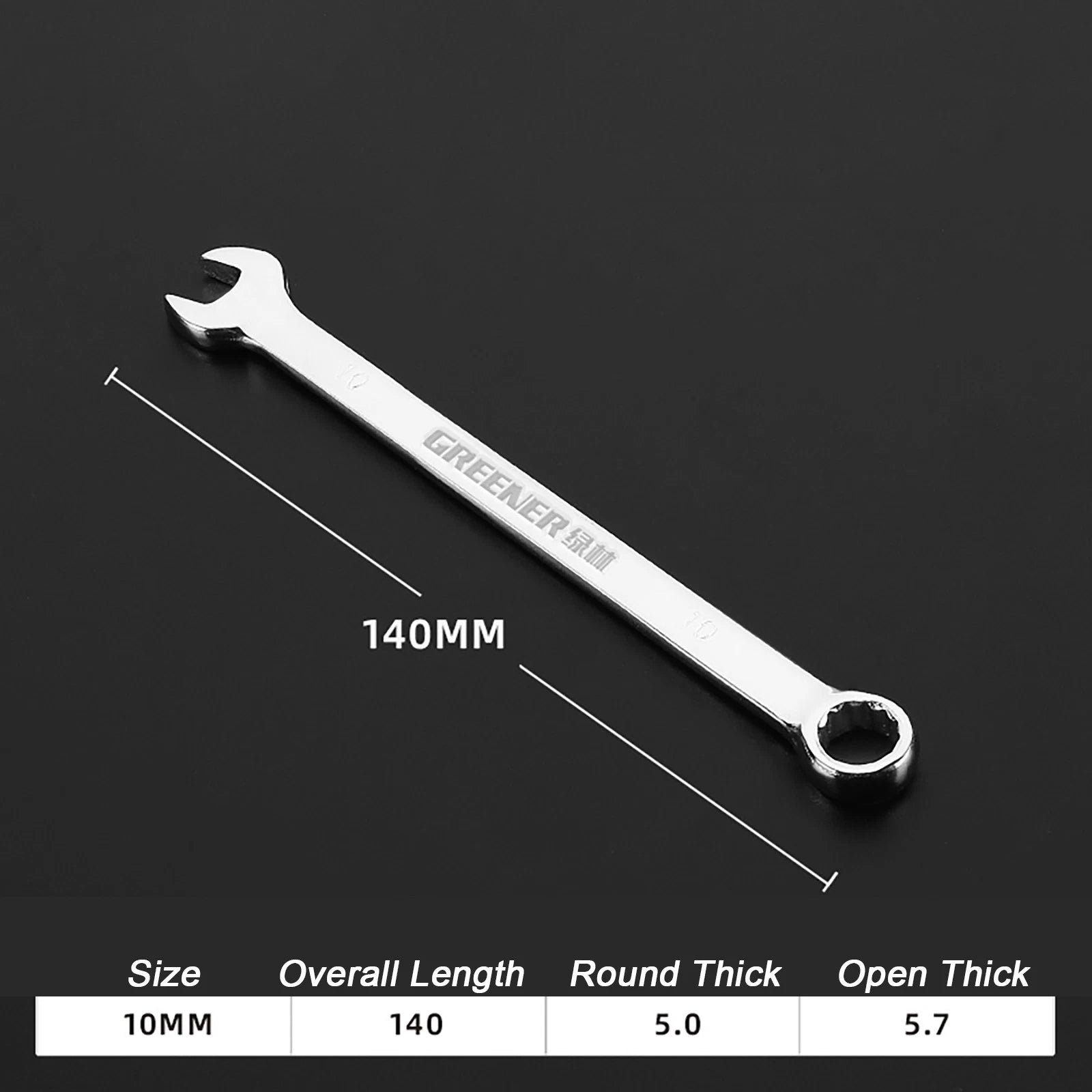 Spanner Combination Wrench CRV Open Ended Round Fixed Head Spanners 6mm - 30mm