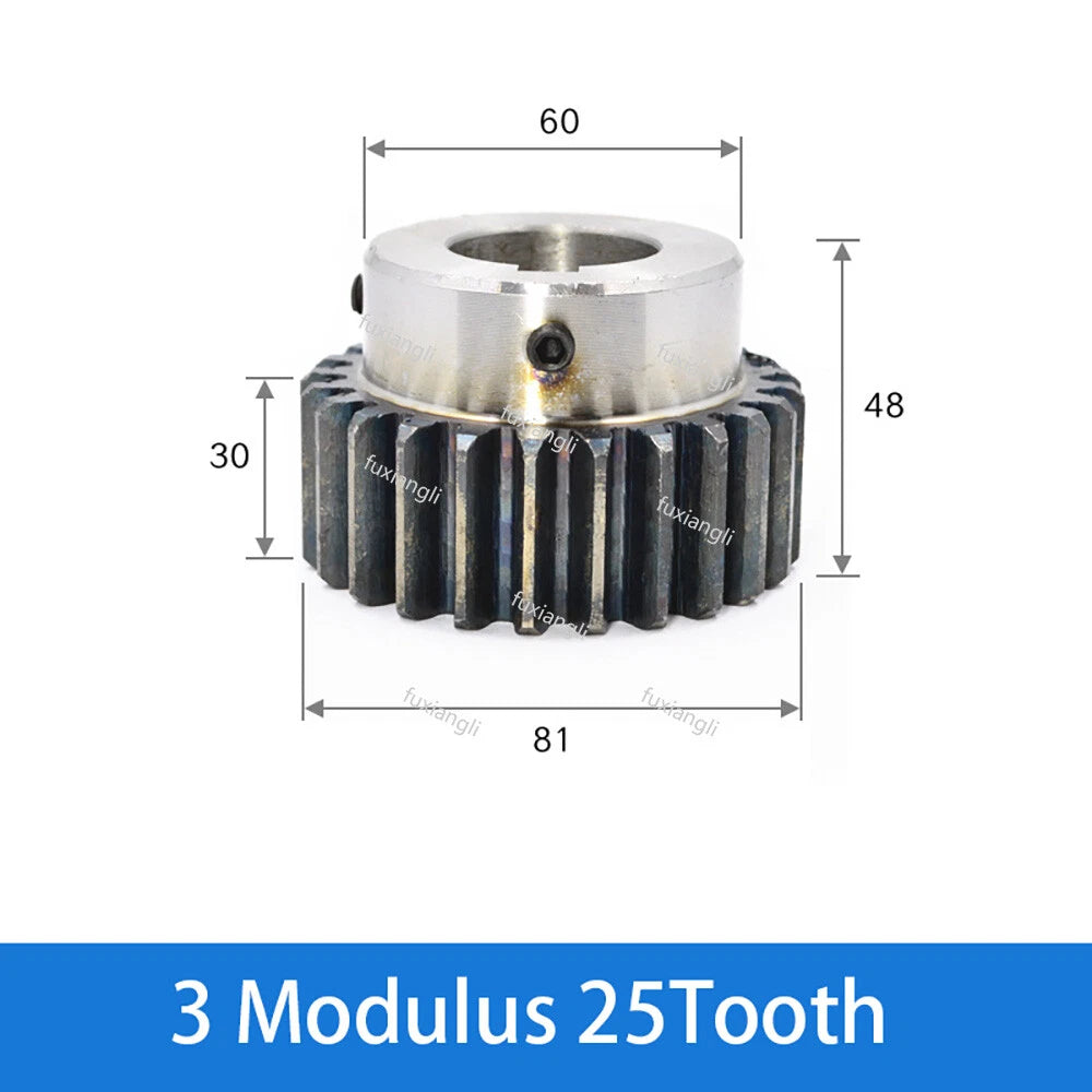 3 Mod 14-30Tooth Spur Gears pitch 9.42mm 45# Steel With Keyway Pinion Motor Gear