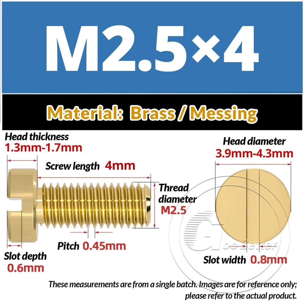 Brass Slotted Pan Head Machine Screws — M2 to M10, Multiple Lengths - HomeDIYer