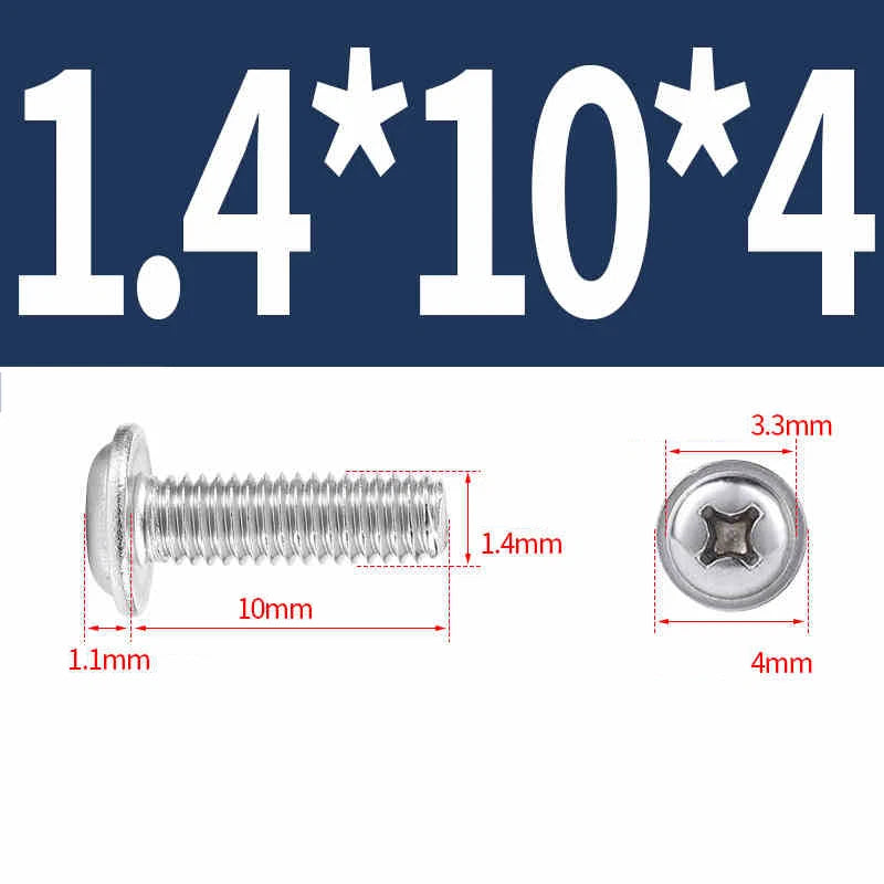 Phillips Flanged Pan Head Machine Screws M1.4 to M4 Multiple Lengths
