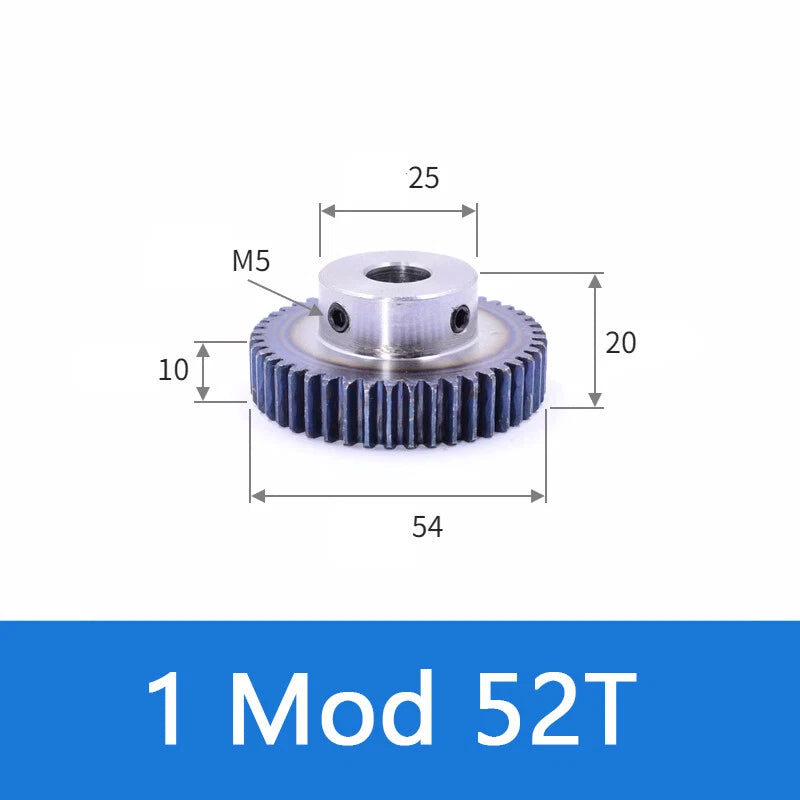 Spur Gears 1 Mod Transmission Gear With Step 45# Steel Pinion Motor Gear 12T~52T