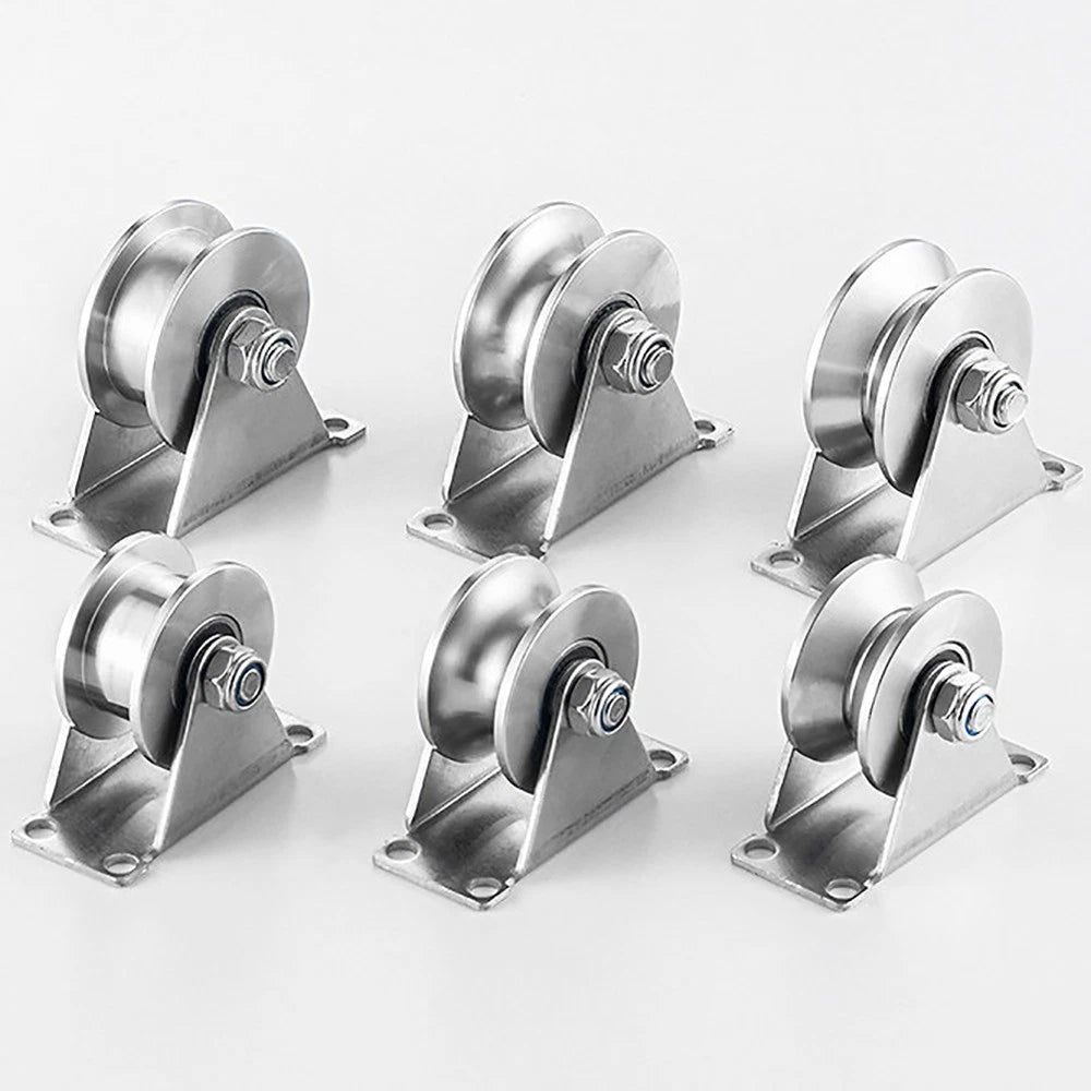 Stainless Steel Pulley U V H Groove Shape Roller Wheels Idler Pulley Wheel Large