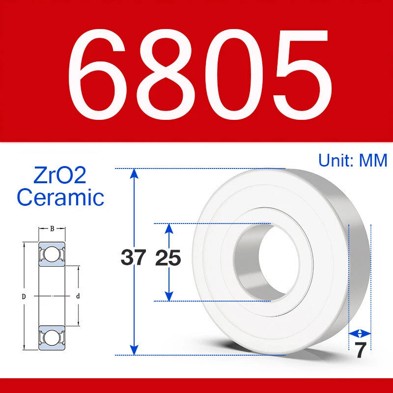 ZrO2 Ceramic Deep Groove Ball Bearing Double Shield 2RS Zirconia Roller Bearings