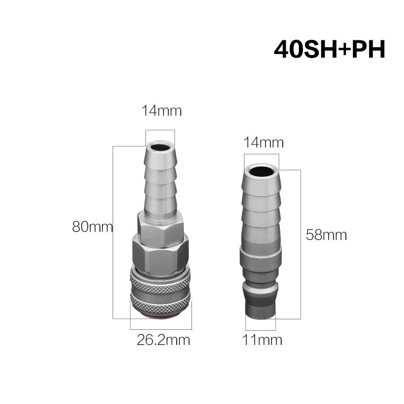 Pneumatic C-Type Quick Release Coupler Set — Self-Locking Air Hose Fitting Pair