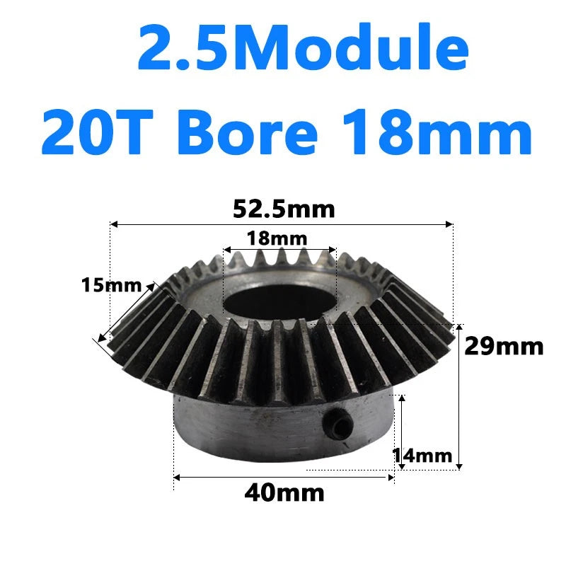 Bevel Gear 2.5 Module Ratio 1:1 Teeth 25 30 Bore Dia 12mm 14mm 15mm 16mm - 35mm