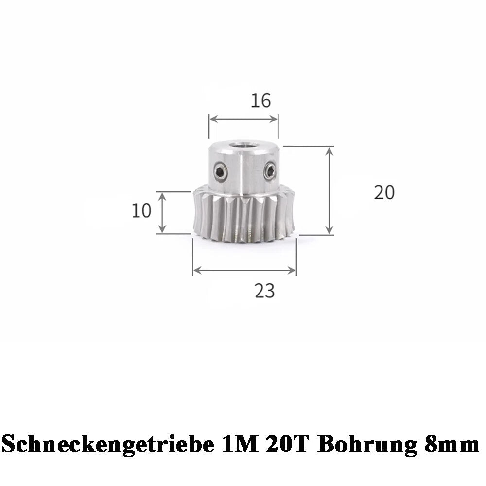 Stainless Steel A2 Module 1 Worm Shaft Worm Gear Wheel 15 to 60 Tooth Precision