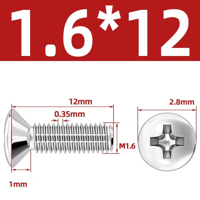 Phillips Oval Head Machine Screws Stainless Steel — M1.6 to M10, All Sizes - HomeDIYer