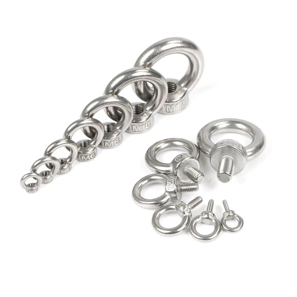 A2 Stainless Steel Eye Nuts & Eye Bolts — Lifting Ring Screws M3 to M42 - HomeDIYer