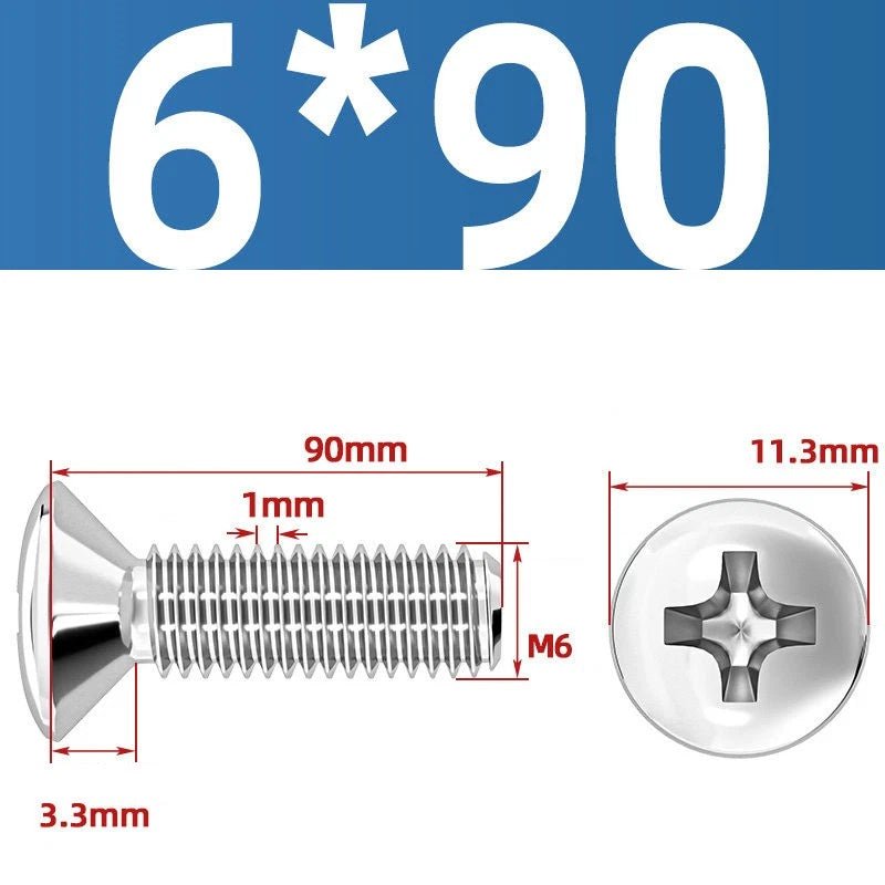 Phillips Oval Head Machine Screws Stainless Steel — M1.6 to M10, All Sizes - HomeDIYer
