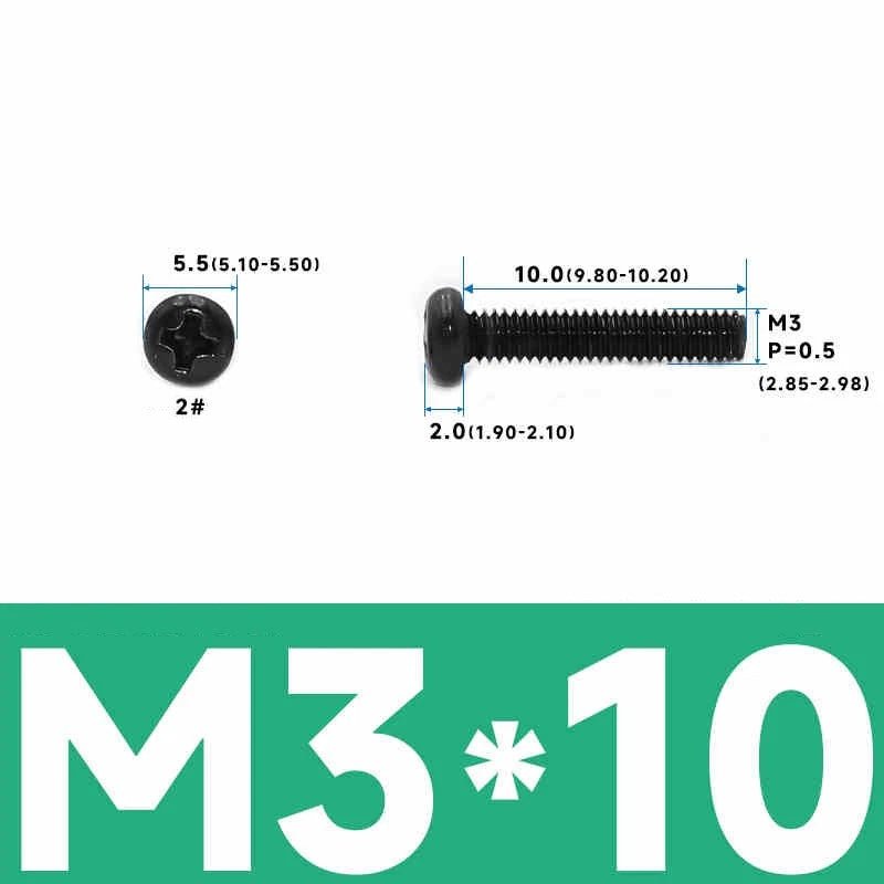 Phillips Pan Head Machine Screws – Carbon Steel M1 to M4, Multiple Lengths & Finishes - HomeDIYer