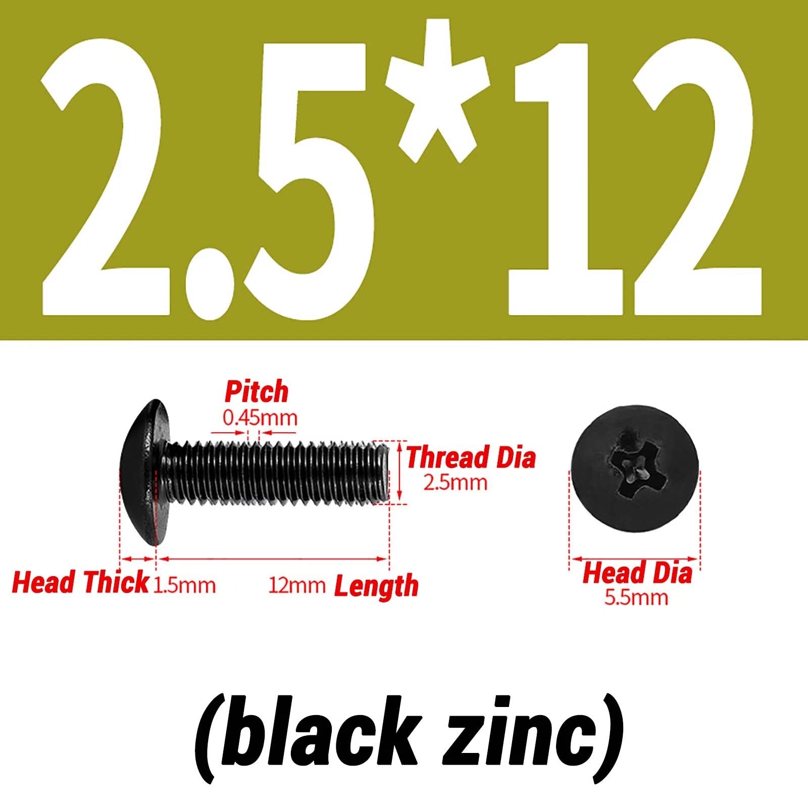 M2–M6 Pan Head Self‑Tapping Sheet Metal Screws – Black Oxide Carbon Steel