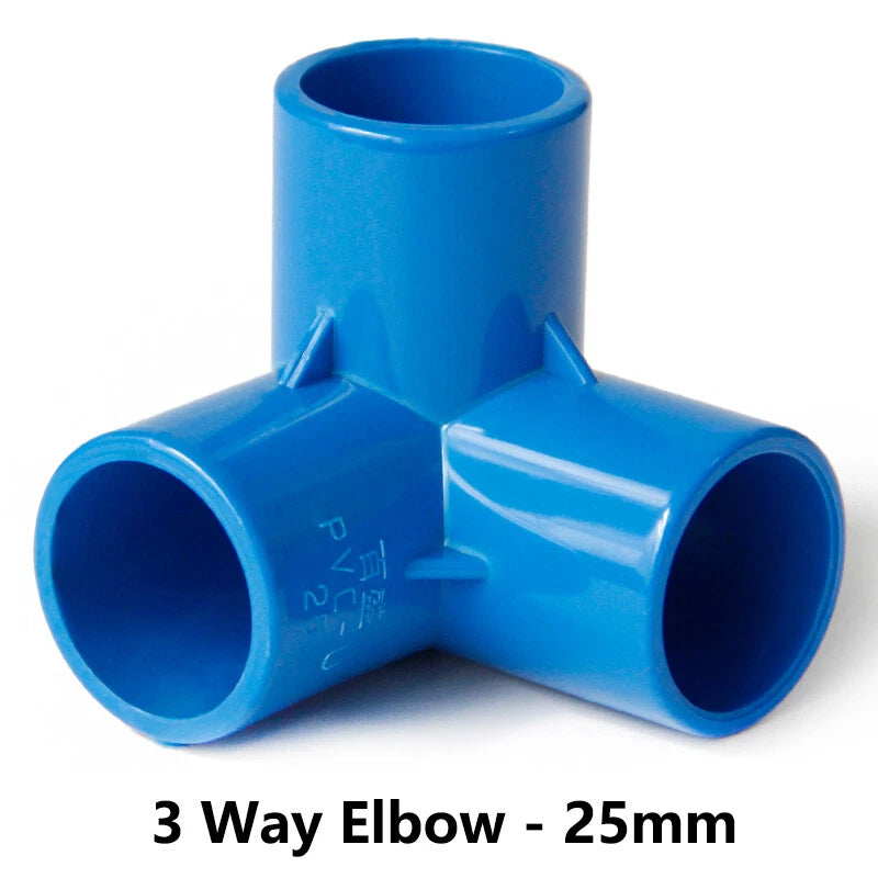 PVC 3 4 5 6-Way Elbow Connector Coupling Pipe Fittings Dia 20 25 32 40 50mm Blue