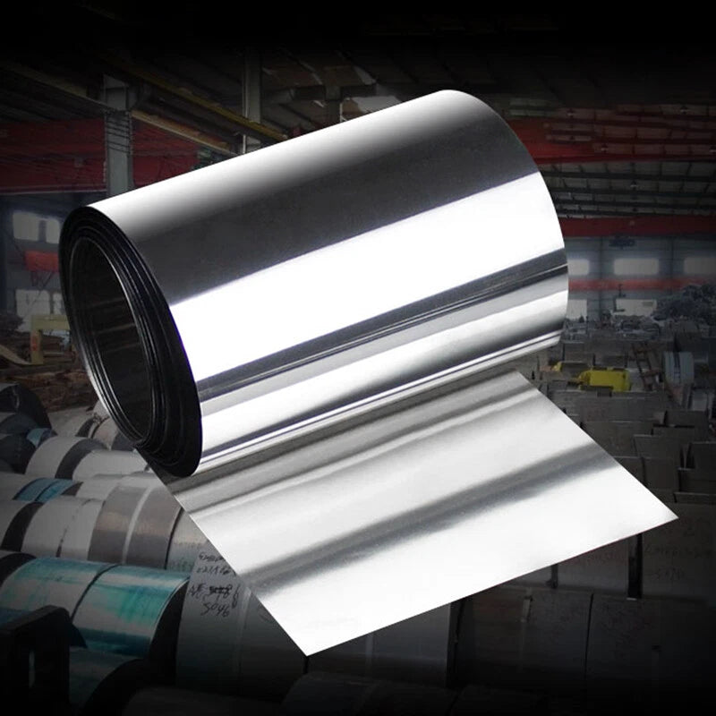 304/301 Stainless Steel Shim Sheet – Bright Polish, 0.02–0.45mm Thick, Cut-to-Size