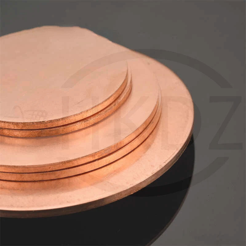 Solid Pure Copper Discs Blanks Round Plate Metal Sheet OD 10-300mm Thick 3.5-6mm