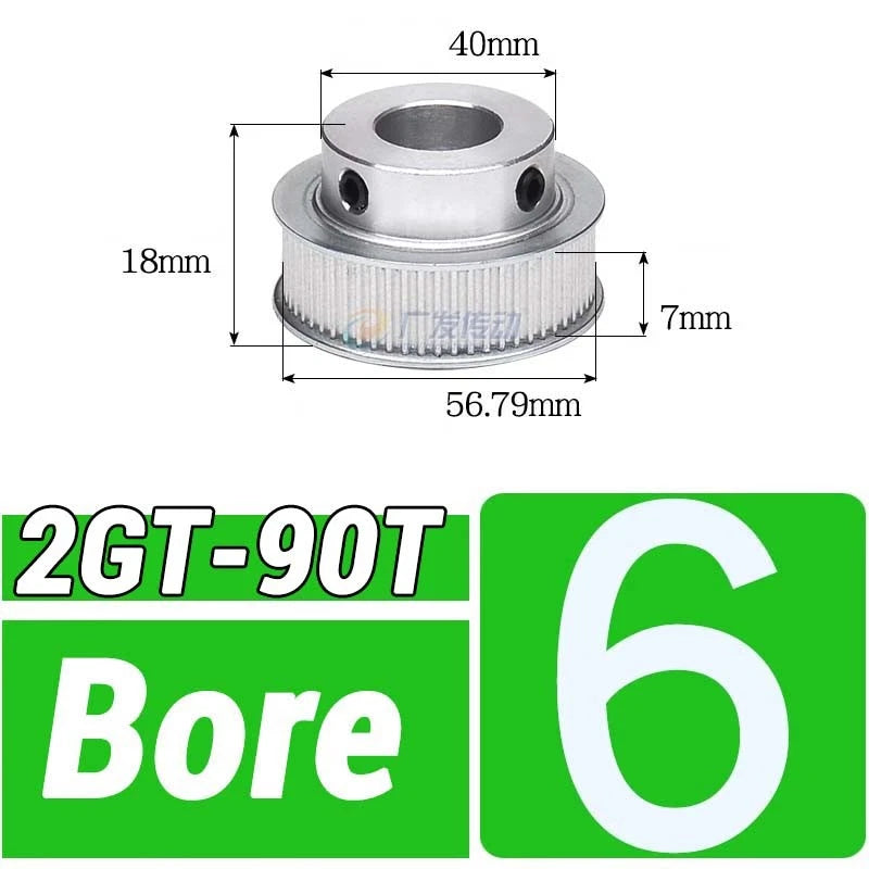 GT2 Timing Belt Pulley 16-100 Teeth 6-10mm Teeth Width Bore 3mm-25mm For 3D