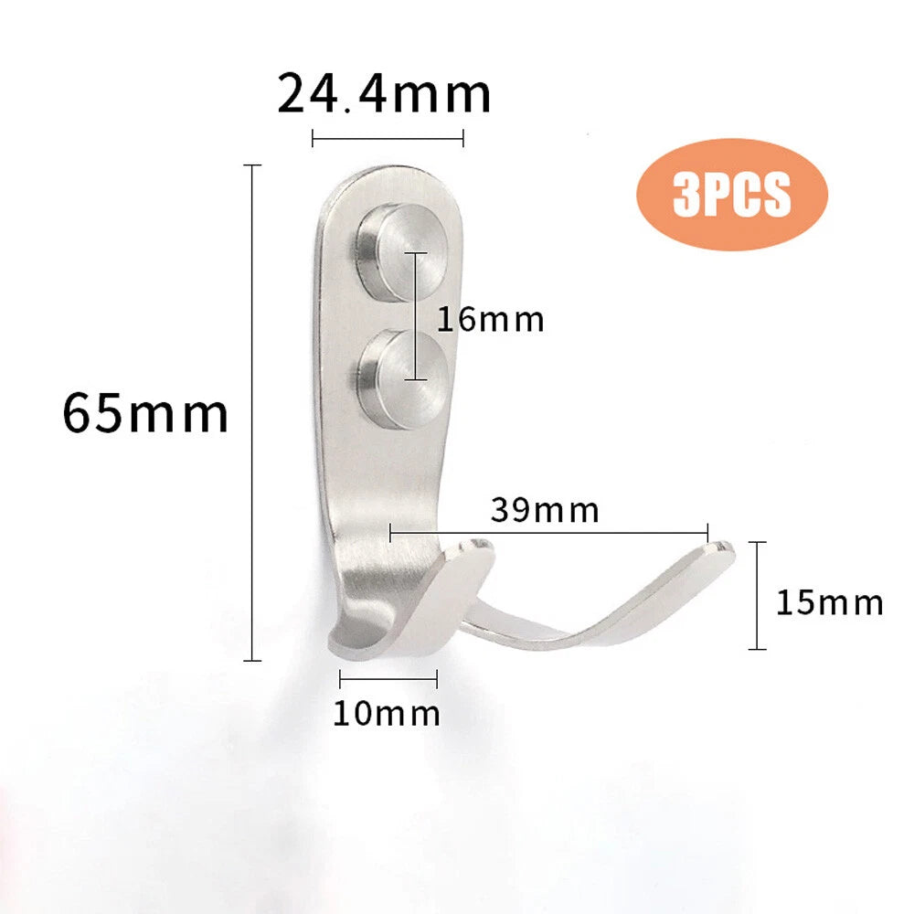 304 Stainless Steel Bathroom Kitchen Wall Door Holder Hook Hanger Hooks