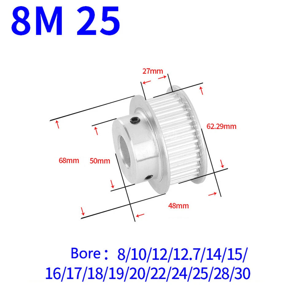 HTD-8M 12-60T Timing Belt Pulleys Pitch 8mm BF-type Synchronous Wheel Width 27mm