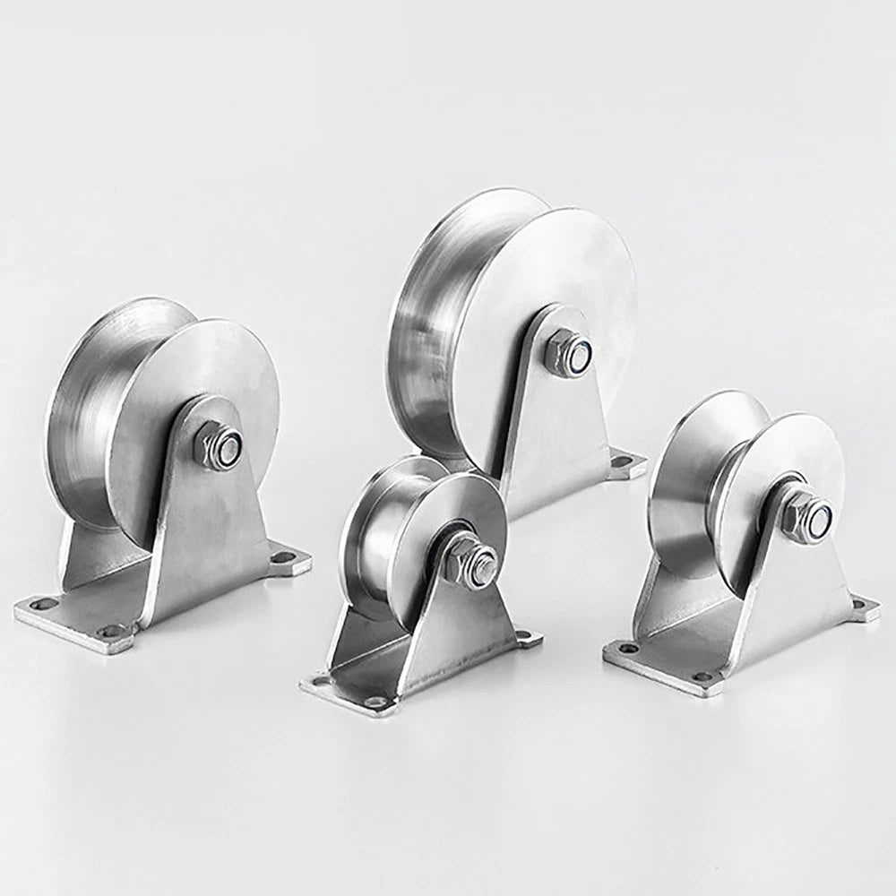 Stainless Steel Pulley U V H Groove Shape Roller Wheels Idler Pulley Wheel Large