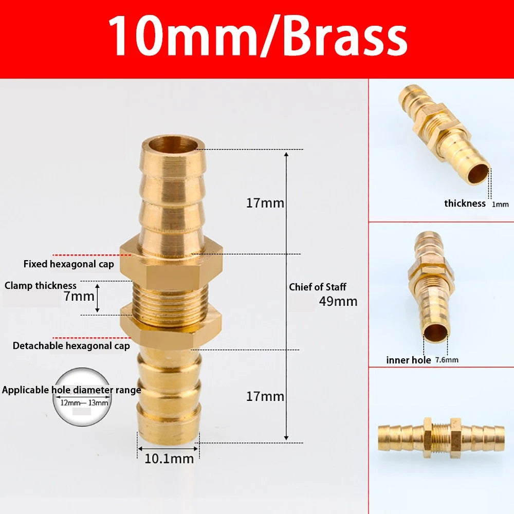 Copper Straight Hose Connector Double-Sided Female Thread