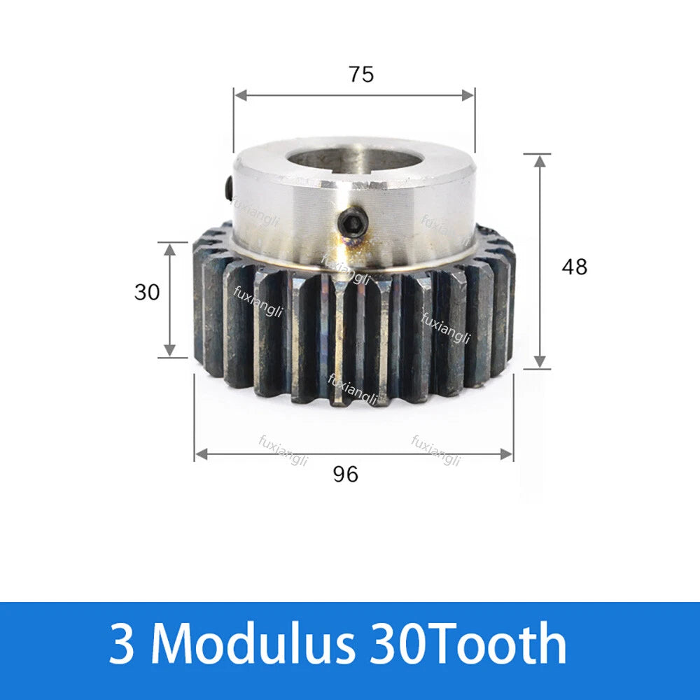 3 Mod 14-30Tooth Spur Gears pitch 9.42mm 45# Steel With Keyway Pinion Motor Gear