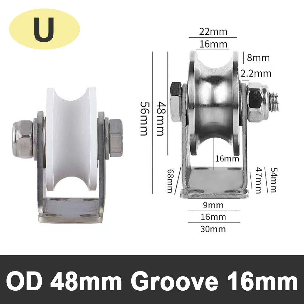 48 58 68 Pulley U V H Groove Shape Roller Wheels Idler Pulley Wheel Crane Roller